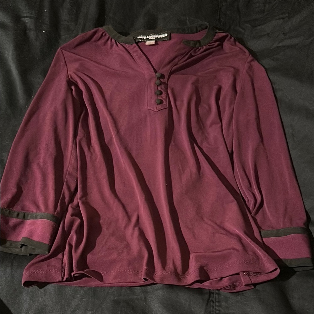 Karl Lagerfeld Blouse with Black Trim